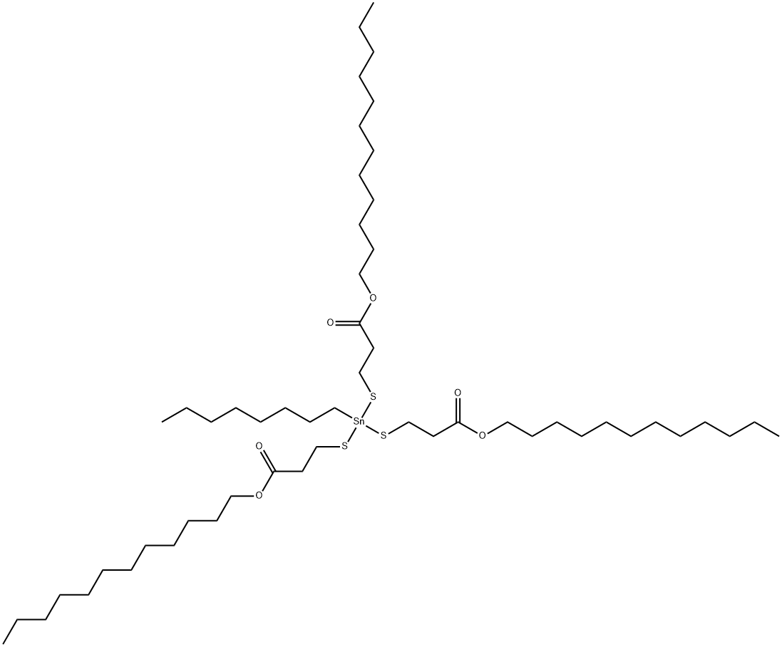 dodecyl 5-[[3-(dodecyloxy)-3-oxopropyl]thio]-5-octyl-9-oxo-10-oxa-4,6-dithia-5-stannadocosanoate Structure