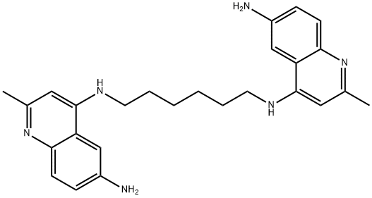 1,6-bis(6-amino-2-methyl-4-quinolylamino)hexane Structure