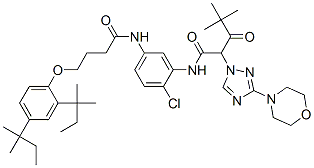 N-[5-[[4-[2,4-bis(tert-pentyl)phenoxy]butyryl]amino]-2-chlorophenyl]-alpha-pivaloyl-3-morpholino-1H-1,2,4-triazole-1-acetamide Structure