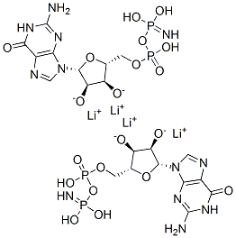 Guanosine, 5'-(trihydrogen imidodiphosphate), tetralithium salt Structure