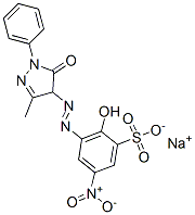 sodium 3-[(4,5-dihydro-3-methyl-5-oxo-1-phenyl-1H-pyrazol-4-yl)azo]-2-hydroxy-5-nitrobenzenesulphonate  구조식 이미지