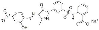 sodium 2-[[[3-[4,5-dihydro-4-[(2-hydroxy-4-nitrophenyl)azo]-3-methyl-5-oxo-1H-pyrazol-1-yl]phenyl]sulphonyl]amino]benzoate 구조식 이미지