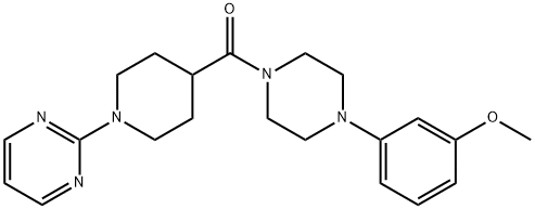 Piperazine, 1-(3-methoxyphenyl)-4-[[1-(2-pyrimidinyl)-4-piperidinyl]carbonyl]- (9CI) Structure