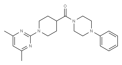 Piperazine, 1-[[1-(4,6-dimethyl-2-pyrimidinyl)-4-piperidinyl]carbonyl]-4-phenyl- (9CI) 구조식 이미지