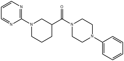 Piperazine, 1-phenyl-4-[[1-(2-pyrimidinyl)-3-piperidinyl]carbonyl]- (9CI) Structure