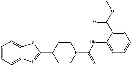Benzoic acid, 2-[[[4-(2-benzothiazolyl)-1-piperidinyl]thioxomethyl]amino]-, methyl ester (9CI) 구조식 이미지