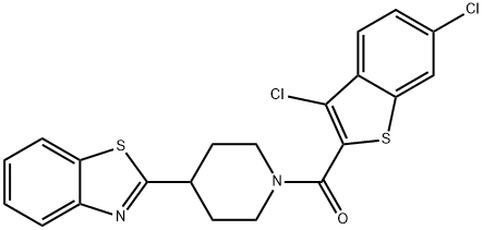 Piperidine, 4-(2-benzothiazolyl)-1-[(3,6-dichlorobenzo[b]thien-2-yl)carbonyl]- (9CI) 구조식 이미지