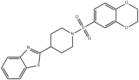Piperidine, 4-(2-benzothiazolyl)-1-[(2,3-dihydro-1,4-benzodioxin-6-yl)sulfonyl]- (9CI) Structure