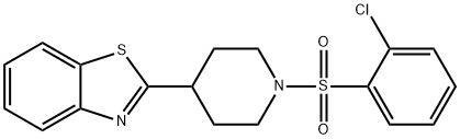 Piperidine, 4-(2-benzothiazolyl)-1-[(2-chlorophenyl)sulfonyl]- (9CI) Structure