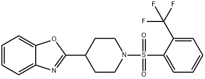 Piperidine, 4-(2-benzoxazolyl)-1-[[2-(trifluoromethyl)phenyl]sulfonyl]- (9CI) 구조식 이미지