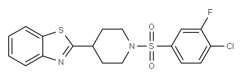Piperidine, 4-(2-benzothiazolyl)-1-[(4-chloro-3-fluorophenyl)sulfonyl]- (9CI) 구조식 이미지