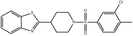 Piperidine, 4-(2-benzothiazolyl)-1-[(3-chloro-4-methylphenyl)sulfonyl]- (9CI) Structure