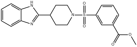 Benzoic acid, 3-[[4-(1H-benzimidazol-2-yl)-1-piperidinyl]sulfonyl]-, methyl ester (9CI) 구조식 이미지