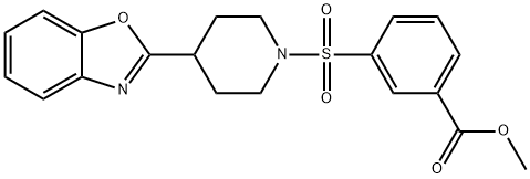 Benzoic acid, 3-[[4-(2-benzoxazolyl)-1-piperidinyl]sulfonyl]-, methyl ester (9CI) Structure