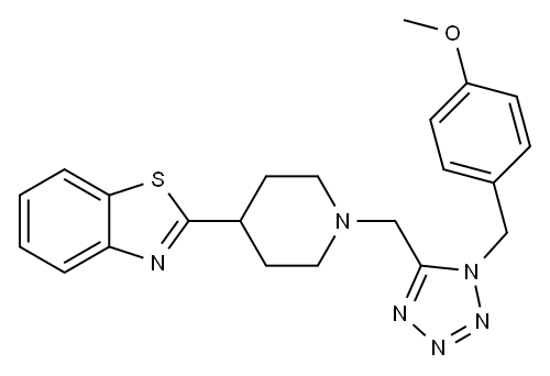 Benzothiazole, 2-[1-[[1-[(4-methoxyphenyl)methyl]-1H-tetrazol-5-yl]methyl]-4-piperidinyl]- (9CI) 구조식 이미지