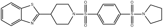 Piperidine, 4-(2-benzothiazolyl)-1-[[4-(1-pyrrolidinylsulfonyl)phenyl]sulfonyl]- (9CI) Structure