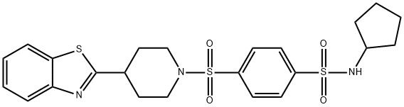 Benzenesulfonamide, 4-[[4-(2-benzothiazolyl)-1-piperidinyl]sulfonyl]-N-cyclopentyl- (9CI) 구조식 이미지