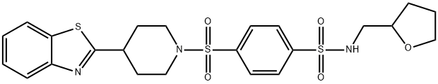 Benzenesulfonamide, 4-[[4-(2-benzothiazolyl)-1-piperidinyl]sulfonyl]-N-[(tetrahydro-2-furanyl)methyl]- (9CI) 구조식 이미지