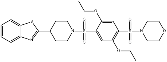 Morpholine, 4-[[4-[[4-(2-benzothiazolyl)-1-piperidinyl]sulfonyl]-2,5-diethoxyphenyl]sulfonyl]- (9CI) 구조식 이미지