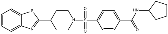 Benzamide, 4-[[4-(2-benzothiazolyl)-1-piperidinyl]sulfonyl]-N-cyclopentyl- (9CI) Structure