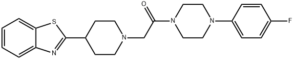 Piperazine, 1-[[4-(2-benzothiazolyl)-1-piperidinyl]acetyl]-4-(4-fluorophenyl)- (9CI) Structure