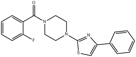 Piperazine, 1-(2-fluorobenzoyl)-4-(4-phenyl-2-thiazolyl)- (9CI) Structure