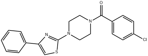 Piperazine, 1-(4-chlorobenzoyl)-4-(4-phenyl-2-thiazolyl)- (9CI) 구조식 이미지