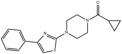 Piperazine, 1-(cyclopropylcarbonyl)-4-(4-phenyl-2-thiazolyl)- (9CI) Structure