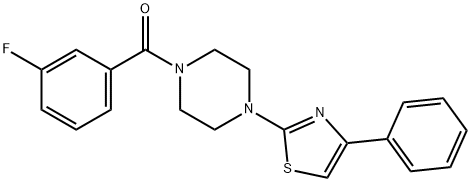 Piperazine, 1-(3-fluorobenzoyl)-4-(4-phenyl-2-thiazolyl)- (9CI) 구조식 이미지
