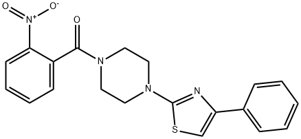 Piperazine, 1-(2-nitrobenzoyl)-4-(4-phenyl-2-thiazolyl)- (9CI) Structure