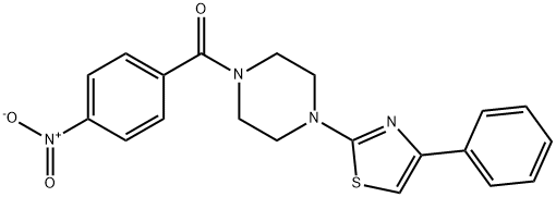 Piperazine, 1-(4-nitrobenzoyl)-4-(4-phenyl-2-thiazolyl)- (9CI) Structure