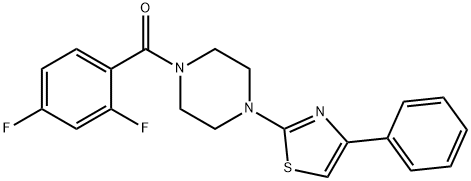 Piperazine, 1-(2,4-difluorobenzoyl)-4-(4-phenyl-2-thiazolyl)- (9CI) Structure