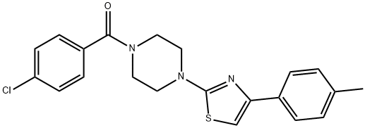 Piperazine, 1-(4-chlorobenzoyl)-4-[4-(4-methylphenyl)-2-thiazolyl]- (9CI) 구조식 이미지