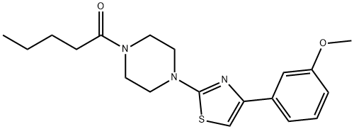Piperazine, 1-[4-(3-methoxyphenyl)-2-thiazolyl]-4-(1-oxopentyl)- (9CI) 구조식 이미지