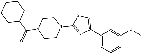 Piperazine, 1-(cyclohexylcarbonyl)-4-[4-(3-methoxyphenyl)-2-thiazolyl]- (9CI) 구조식 이미지