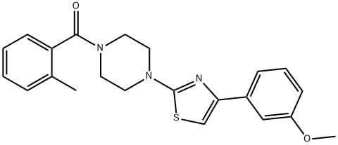 Piperazine, 1-[4-(3-methoxyphenyl)-2-thiazolyl]-4-(2-methylbenzoyl)- (9CI) Structure