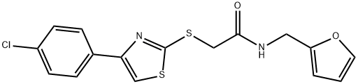 Acetamide, 2-[[4-(4-chlorophenyl)-2-thiazolyl]thio]-N-(2-furanylmethyl)- (9CI) Structure