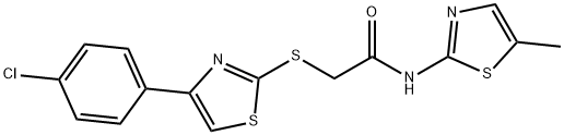 Acetamide, 2-[[4-(4-chlorophenyl)-2-thiazolyl]thio]-N-(5-methyl-2-thiazolyl)- (9CI) Structure
