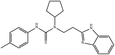 Thiourea, N-[2-(1H-benzimidazol-2-yl)ethyl]-N-cyclopentyl-N-(4-methylphenyl)- (9CI) Structure