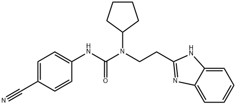 Urea, N-[2-(1H-benzimidazol-2-yl)ethyl]-N-(4-cyanophenyl)-N-cyclopentyl- (9CI) 구조식 이미지