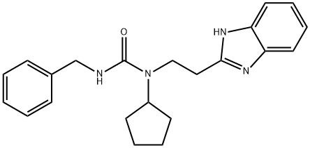 요소,N-[2-(1H-벤즈이미다졸-2-일)에틸]-N-사이클로펜틸-N-(페닐메틸)-(9Cl) 구조식 이미지