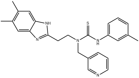 Thiourea, N-[2-(5,6-dimethyl-1H-benzimidazol-2-yl)ethyl]-N-(3-methylphenyl)-N-(3-pyridinylmethyl)- (9CI) 구조식 이미지