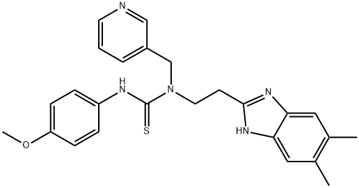Thiourea, N-[2-(5,6-dimethyl-1H-benzimidazol-2-yl)ethyl]-N-(4-methoxyphenyl)-N-(3-pyridinylmethyl)- (9CI) 구조식 이미지