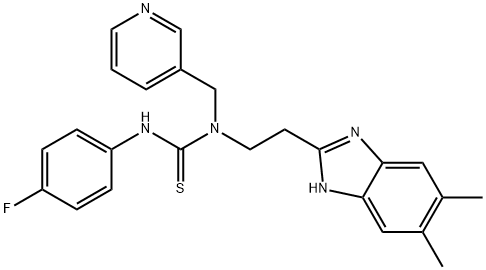 Thiourea, N-[2-(5,6-dimethyl-1H-benzimidazol-2-yl)ethyl]-N-(4-fluorophenyl)-N-(3-pyridinylmethyl)- (9CI) Structure