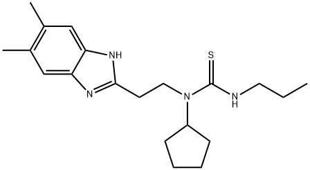 Thiourea, N-cyclopentyl-N-[2-(5,6-dimethyl-1H-benzimidazol-2-yl)ethyl]-N-propyl- (9CI) Structure