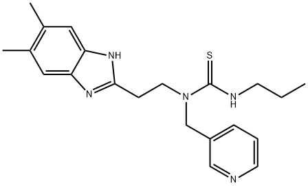 Thiourea, N-[2-(5,6-dimethyl-1H-benzimidazol-2-yl)ethyl]-N-propyl-N-(3-pyridinylmethyl)- (9CI) 구조식 이미지