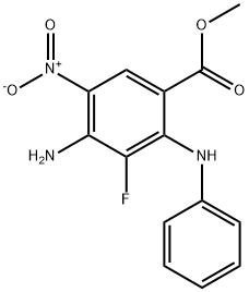 Methyl 4-Amino-3-Fluoro-5-Nitro-2-(Phenylamino)Benzoate 구조식 이미지