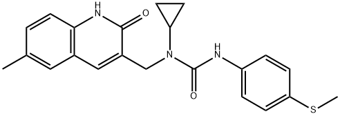 Urea, N-cyclopropyl-N-[(1,2-dihydro-6-methyl-2-oxo-3-quinolinyl)methyl]-N'-[4-(methylthio)phenyl]- (9CI) Structure