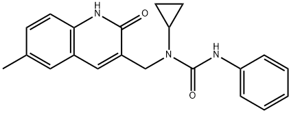 Urea, N-cyclopropyl-N-[(1,2-dihydro-6-methyl-2-oxo-3-quinolinyl)methyl]-N-phenyl- (9CI) 구조식 이미지