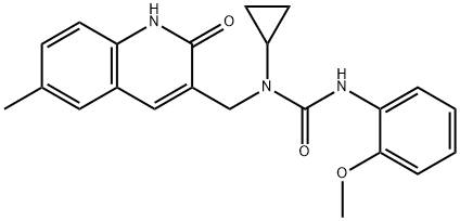 Urea, N-cyclopropyl-N-[(1,2-dihydro-6-methyl-2-oxo-3-quinolinyl)methyl]-N-(2-methoxyphenyl)- (9CI) 구조식 이미지